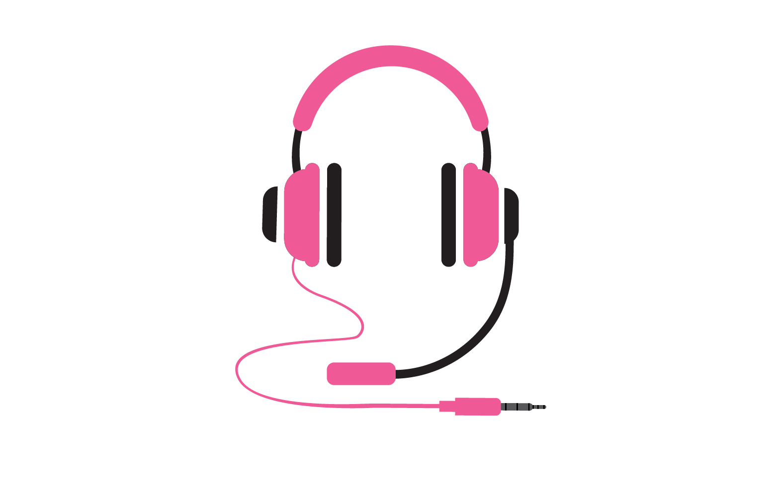 Headphone music podcast logo vector v43