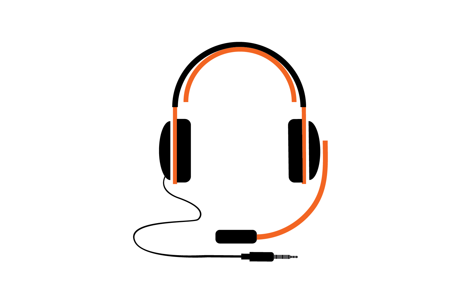 Headphone music podcast logo vector v52