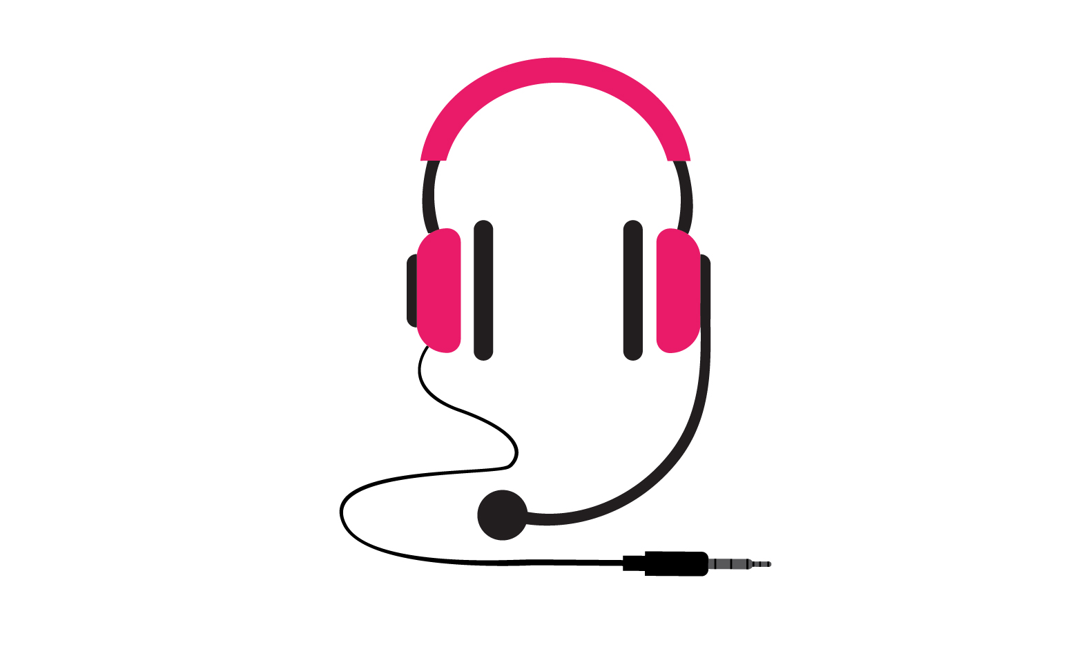Headphone music podcast logo vector v48