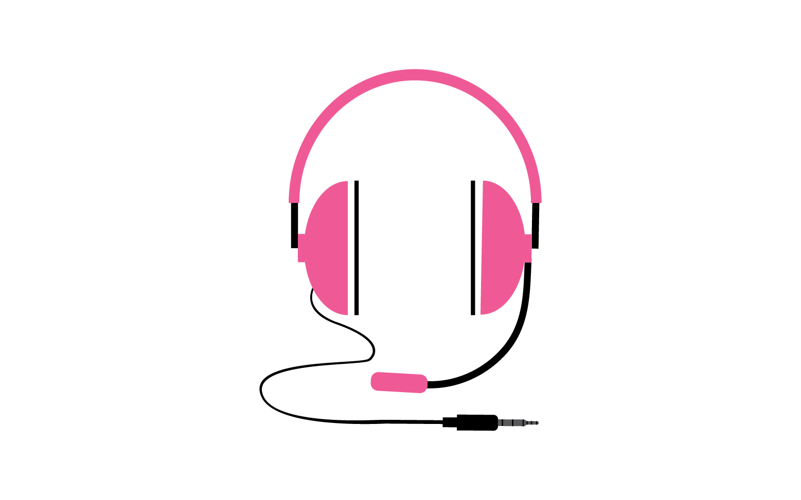 Headphone music podcast logo vector v59