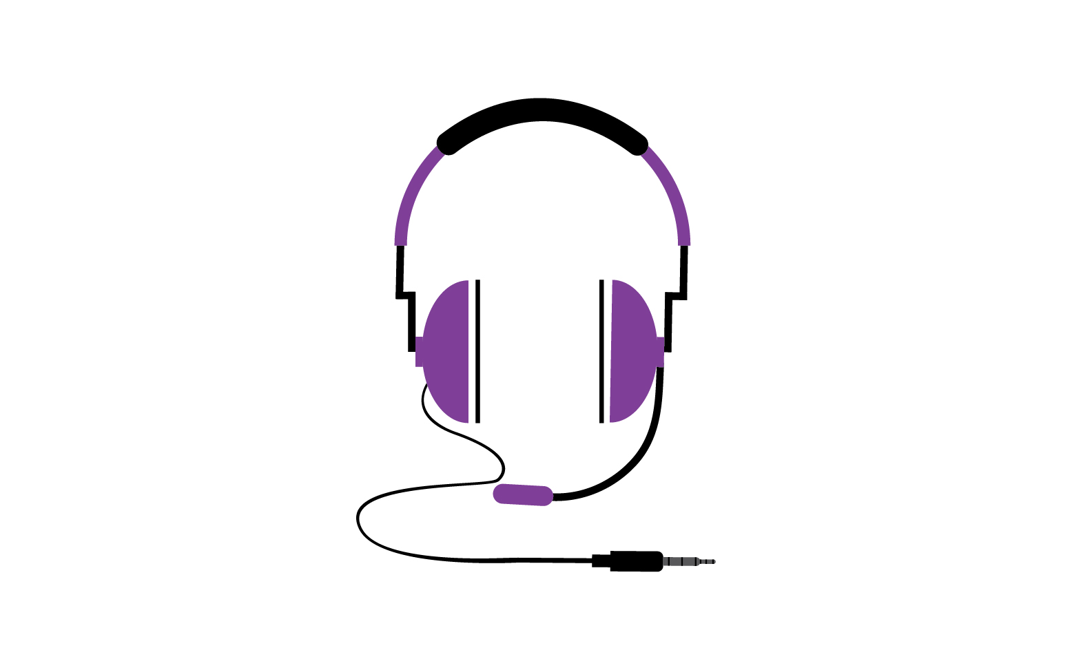 Headphone music podcast logo vector v60
