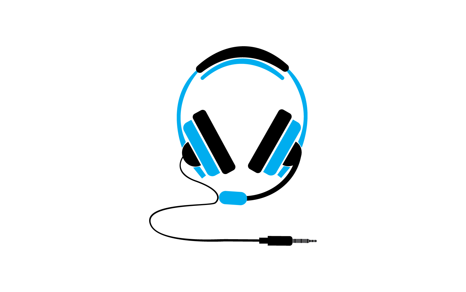 Headphone music podcast logo vector v63
