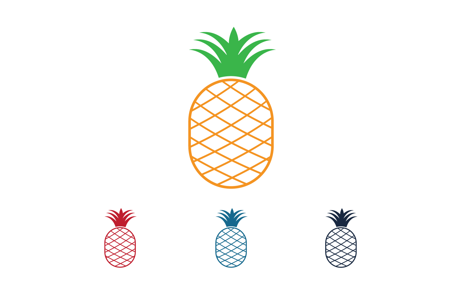 Pineapple fruits logo vector v5