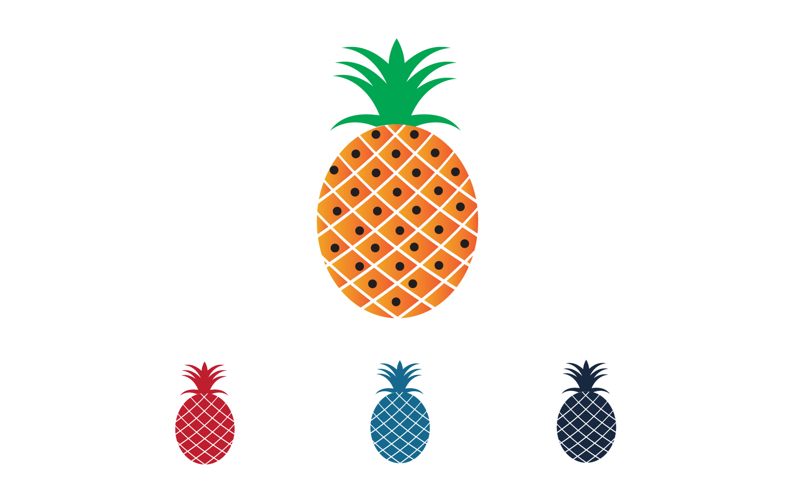 Pineapple fruits logo vector v31