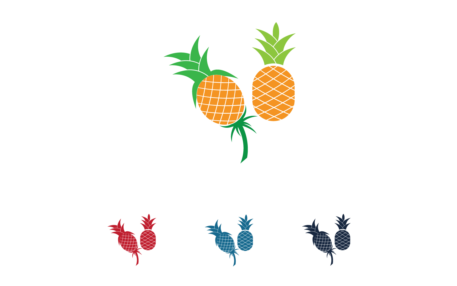 Pineapple fruits logo vector v51