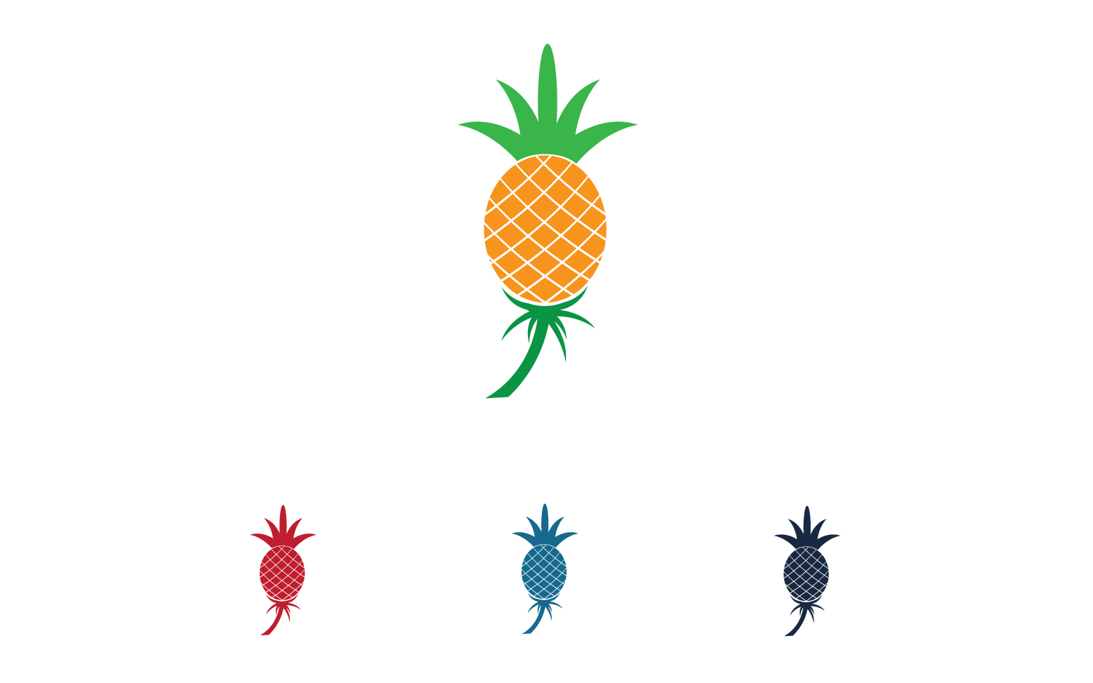 Pineapple fruits logo vector v64