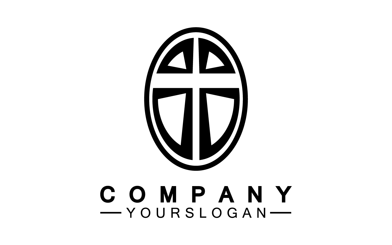 Christian cross icon logo vector v15