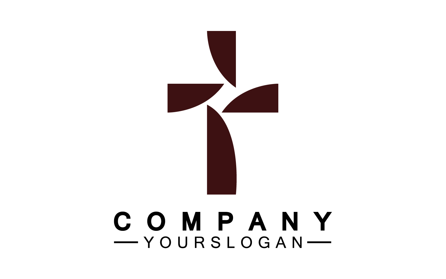 Christian cross icon logo vector v14