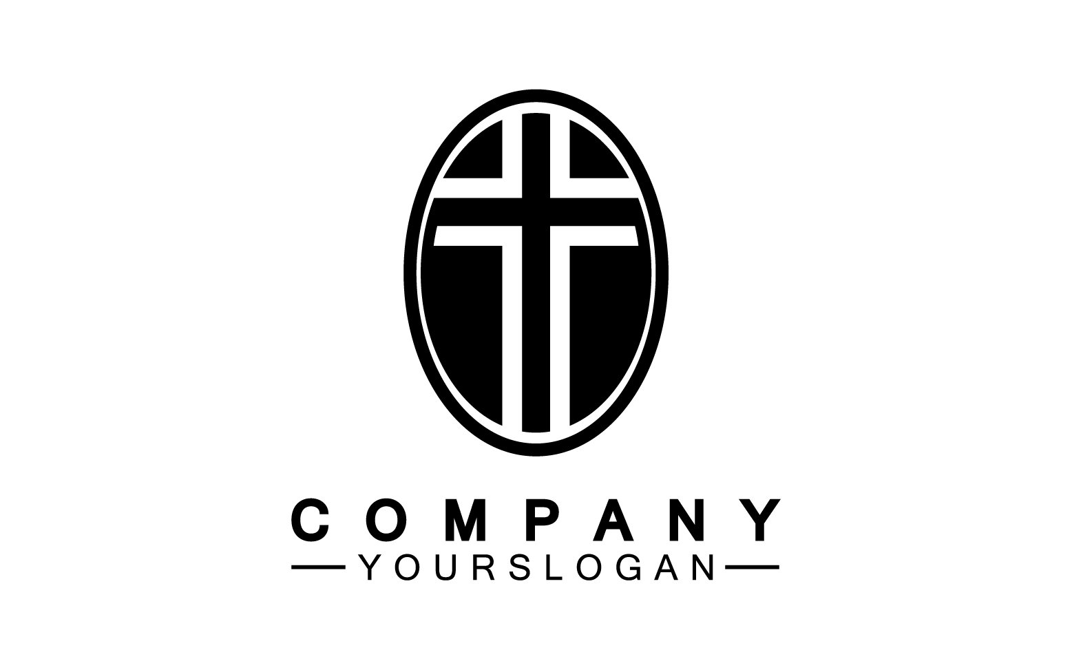 Christian cross icon logo vector v27