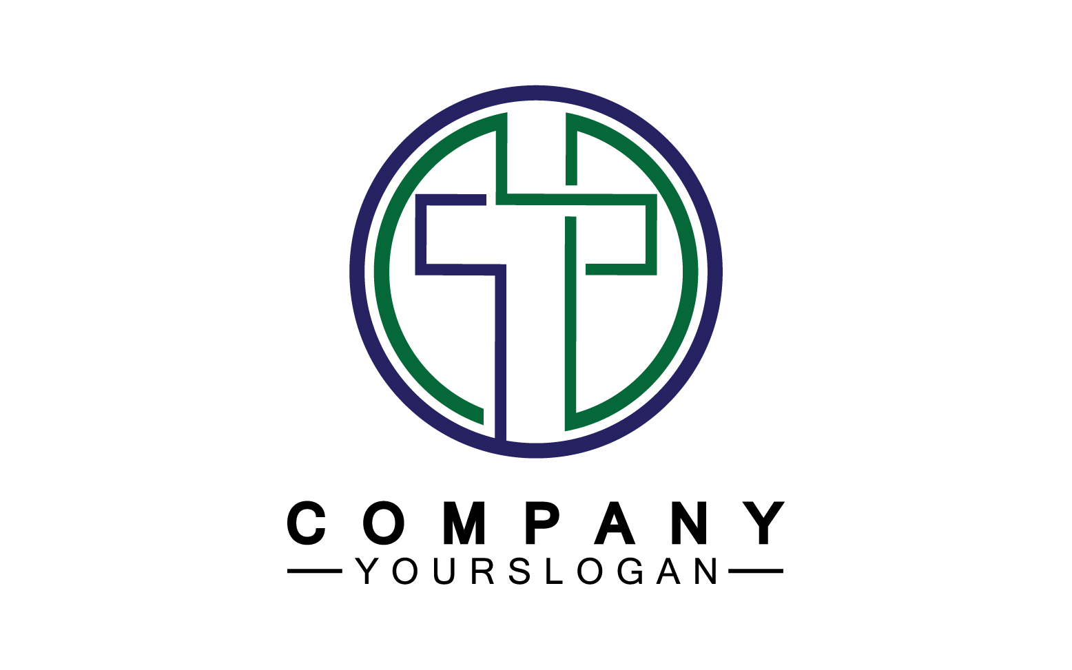 Christian cross icon logo vector v31