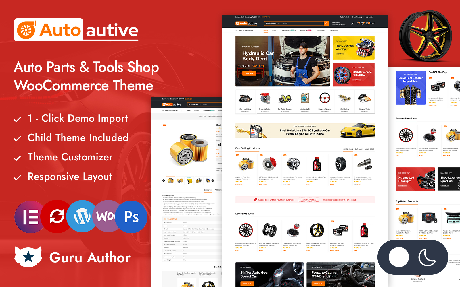 Autoautive - Automobile,  Auto Parts & Tools Store Elementor WooCommerce Responsive Theme