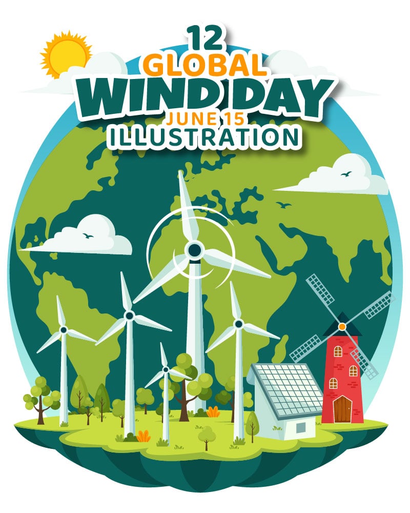 12 Global Wind Day Illustration