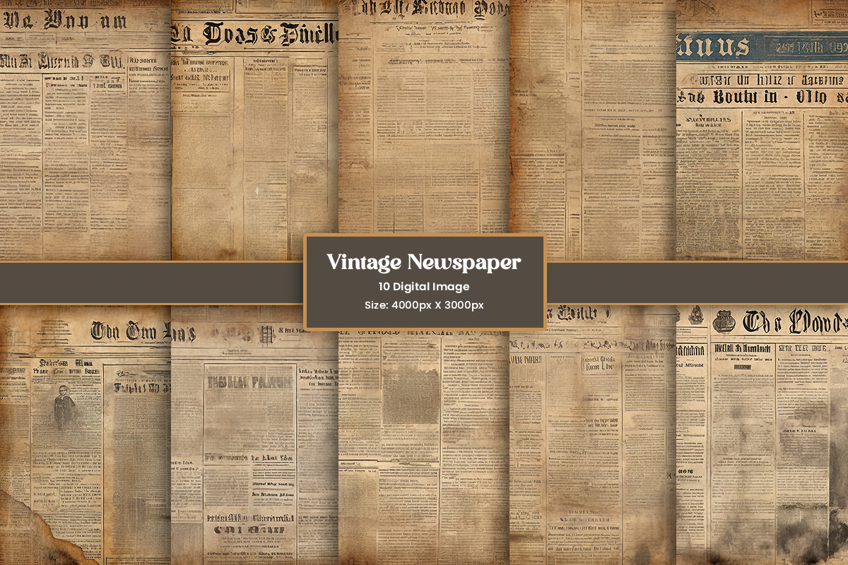 Vintage antique newspaper texture background, Old magazine parchment antique paper sheet.