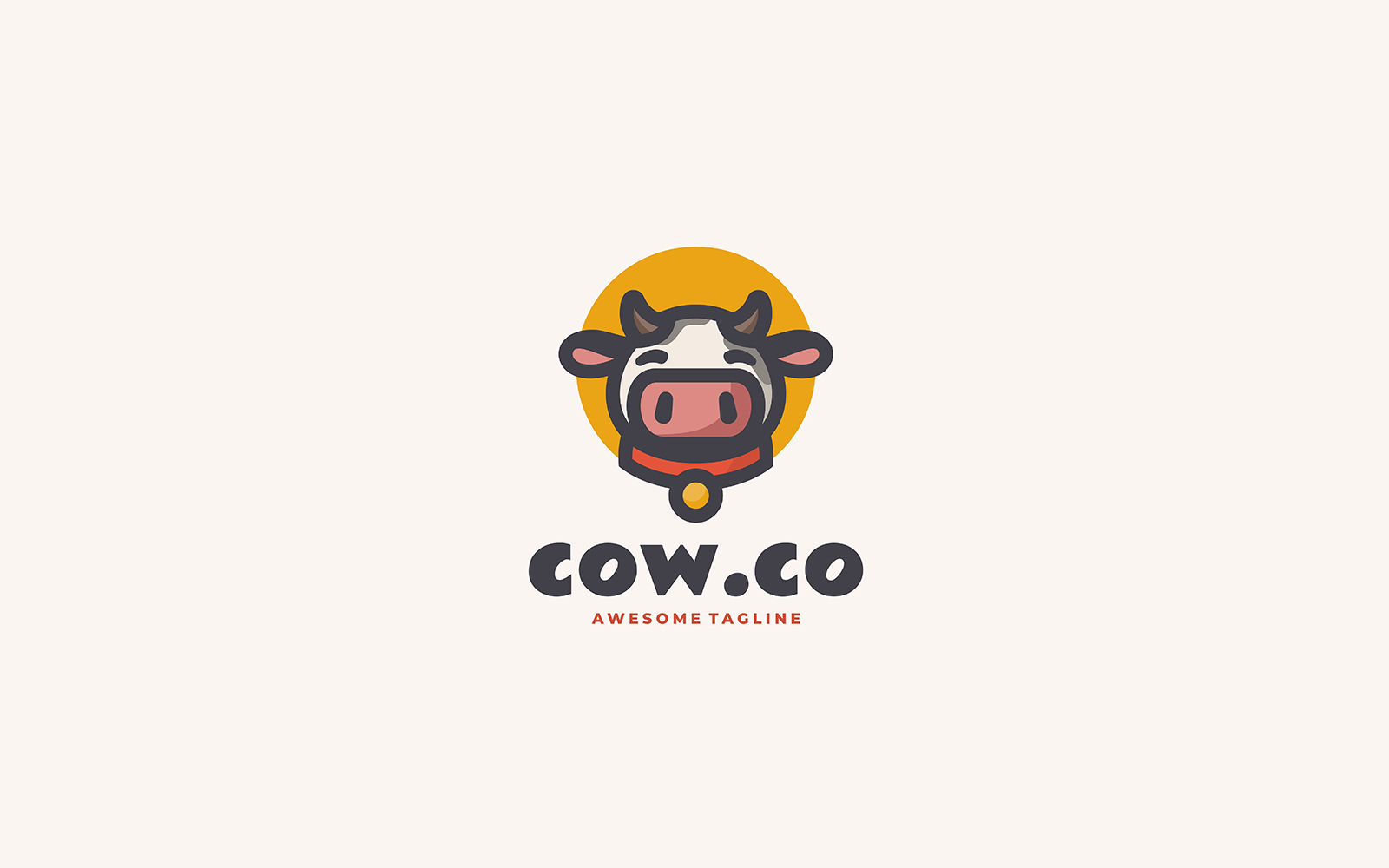 Cow Simple Mascot Logo Style
