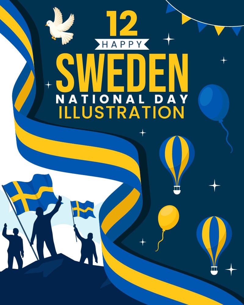 12 Sweden National Day Illustration