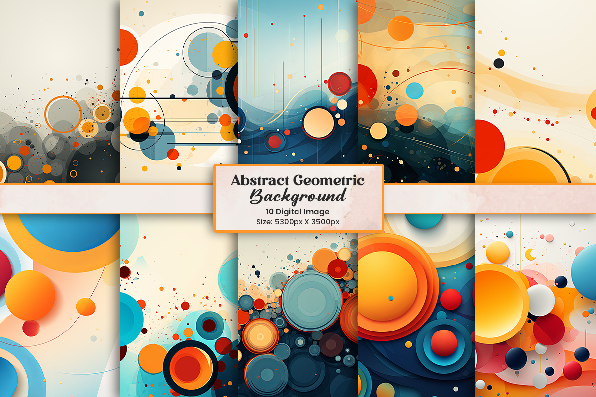 Abstract background with geometric shapes, Colorful circle gradient geometric pattern.