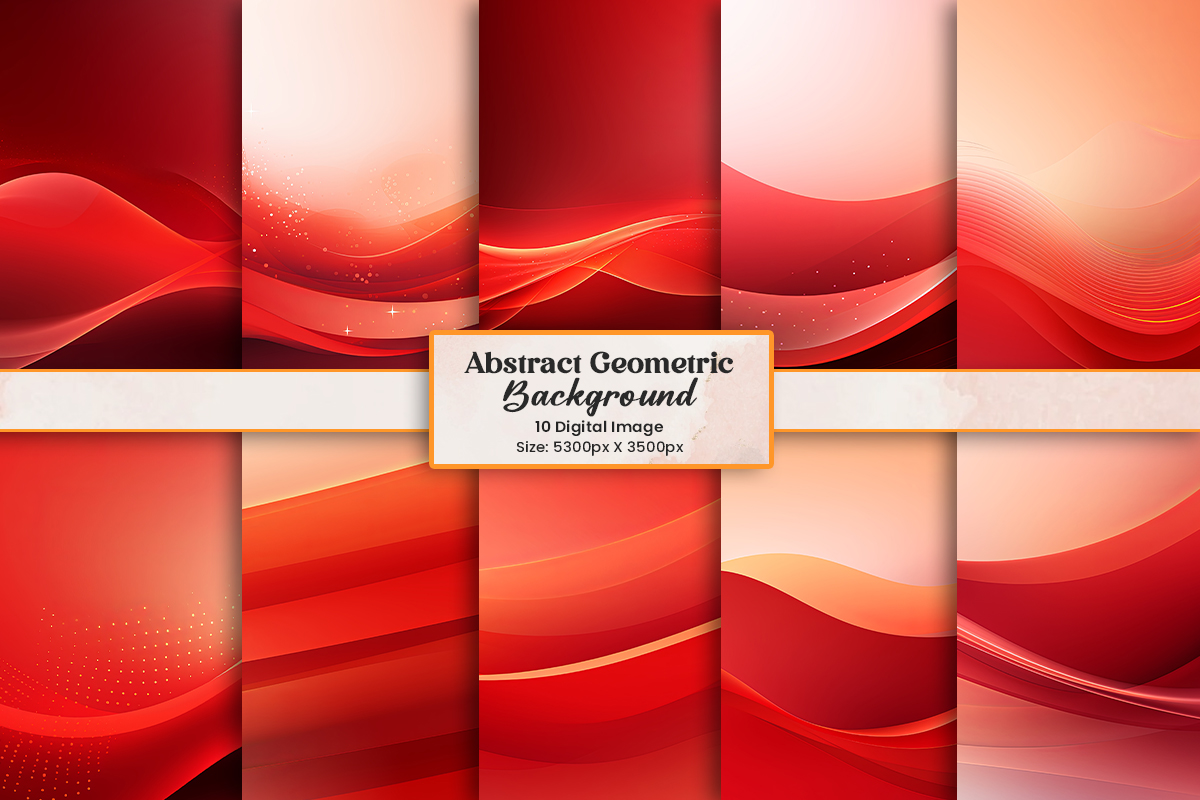 Red Geometric Wave Shapes background