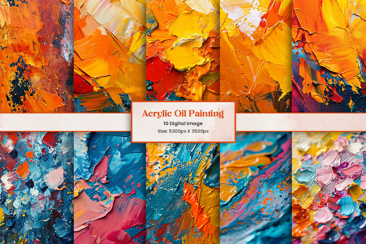 Colorful acrylic oil painting or watercolor ink paint brush strokes background