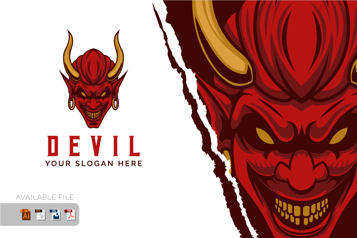 Devil Man Logo Design Vector Mascot template