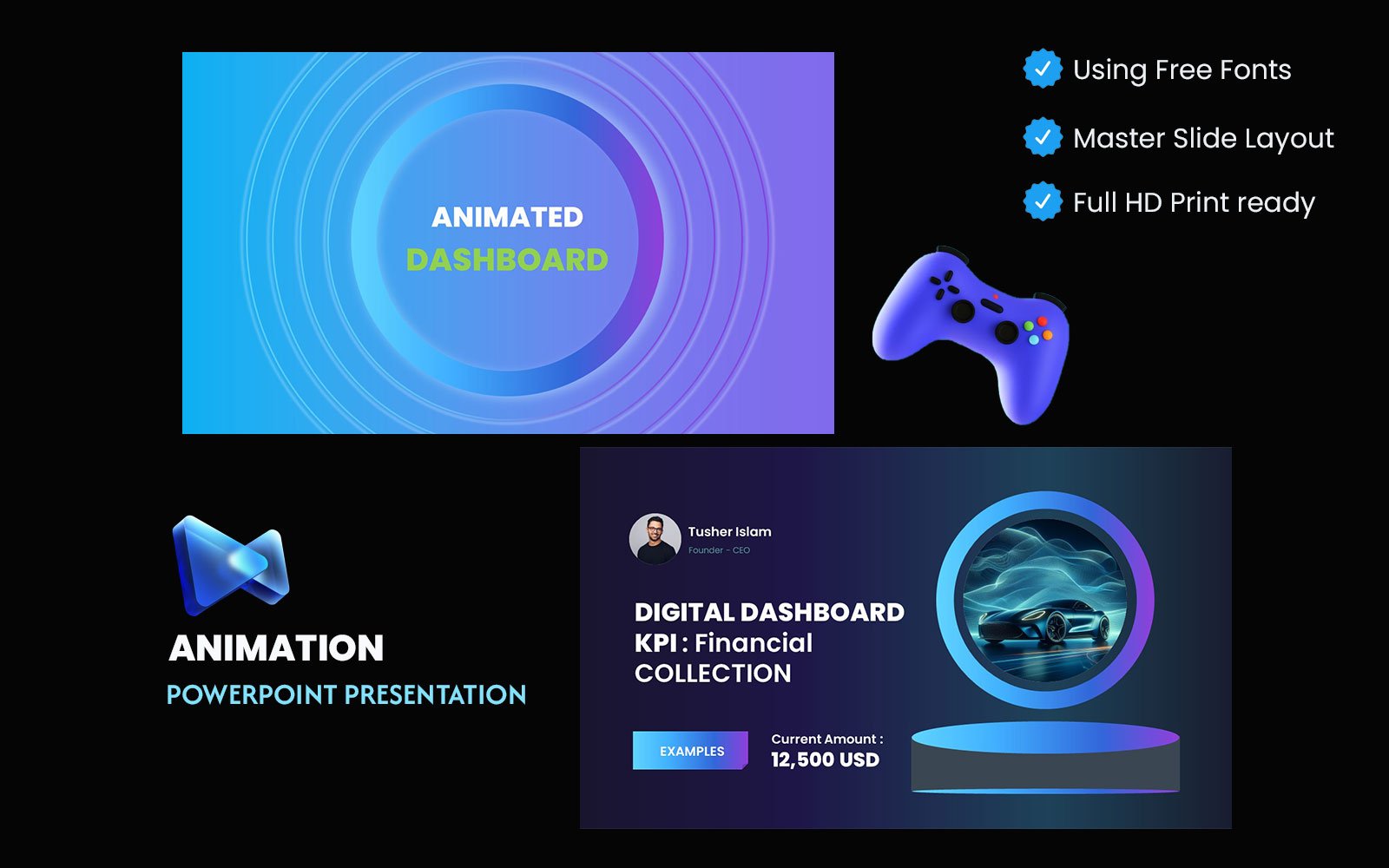 Non Animated Keynote DashBoard Kpi Presentation Template