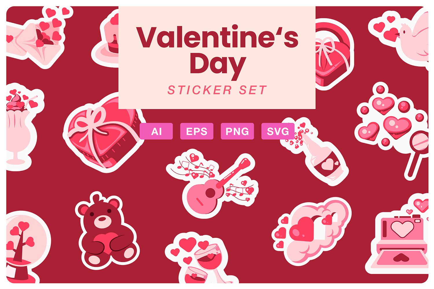 Valentines Day Sticker Set