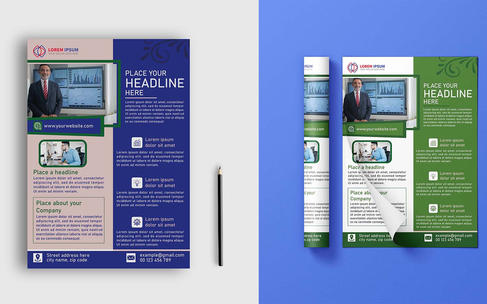 Corporate-looking flyer template design