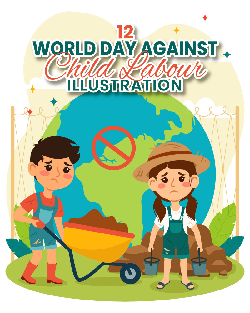 12 World Day Against Child Labor  Illustration