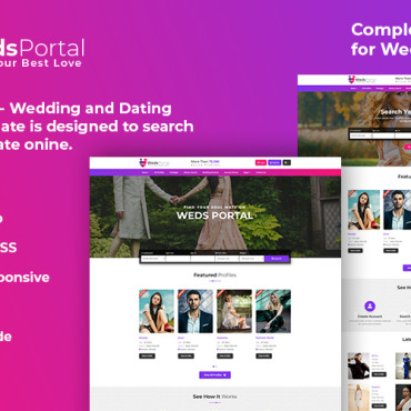 Marriage Wedding Responsive Website Templates 393017