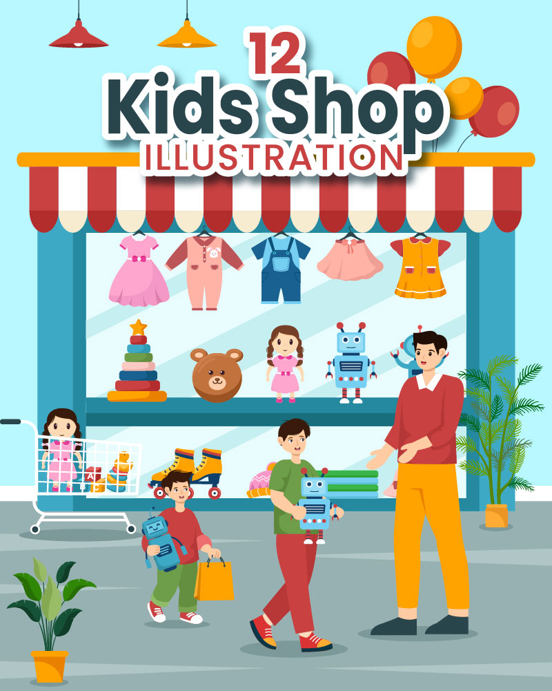 12 Kids Shop Illustration