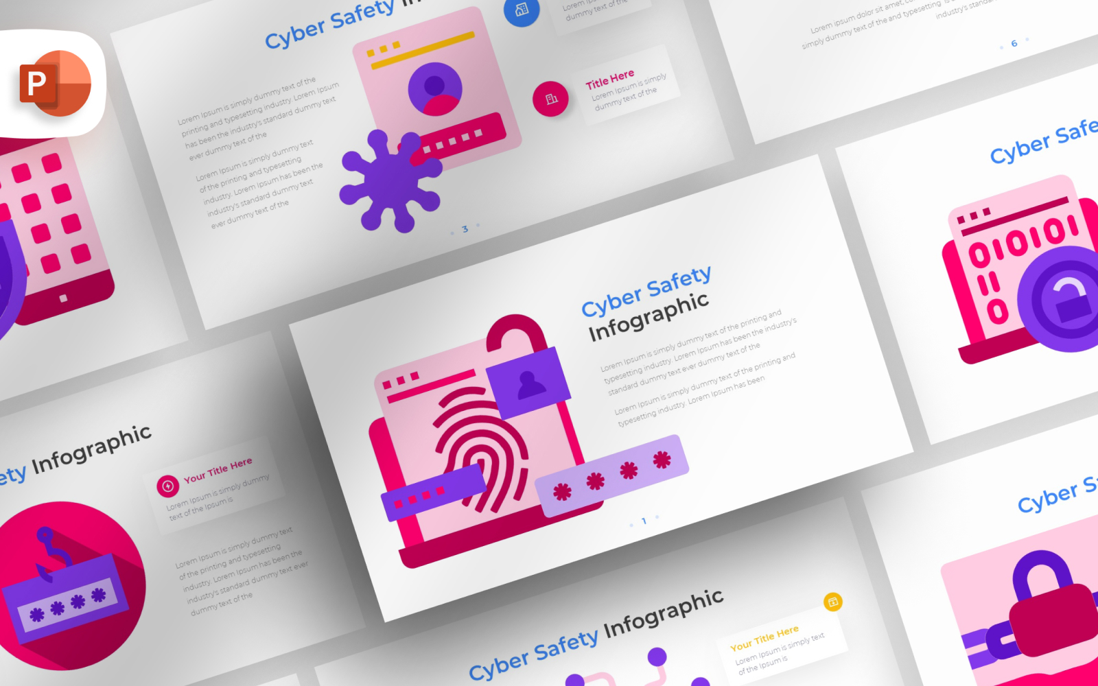 Cyber Safety PowerPoint Infographic Template
