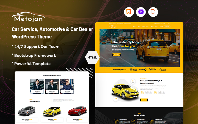 Metojan – Car Service, Automotive & Car Dealer website Template
