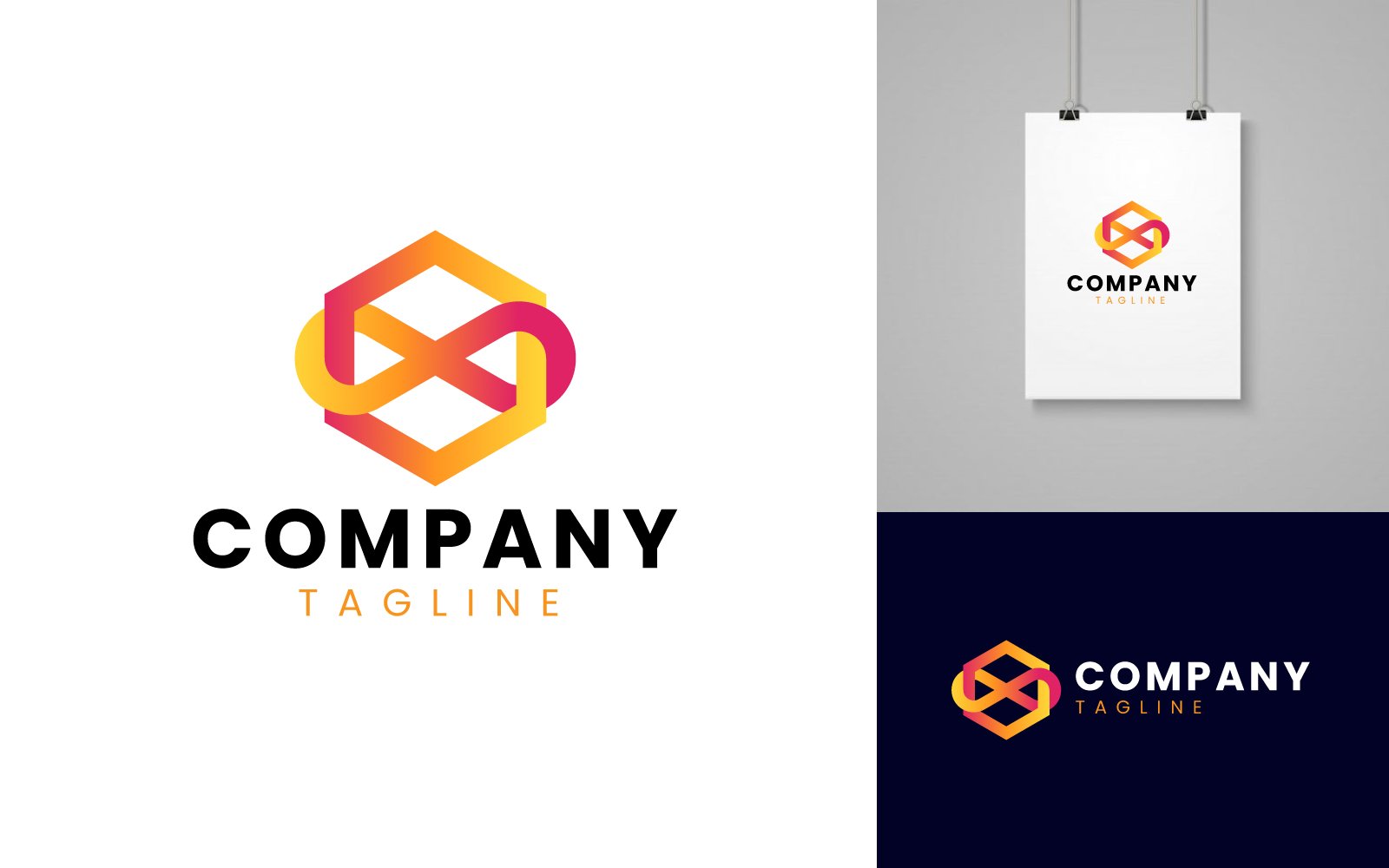 Hexagon With Infinity sign Logo Template