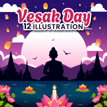 Vesak Lotus Illustrations Templates 394495