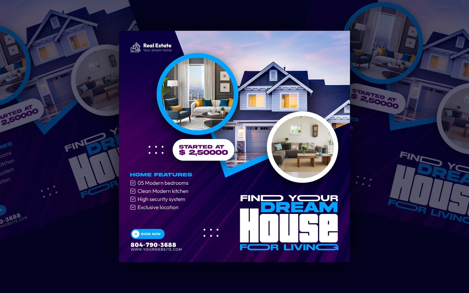 Real Estate House Property  Social  Media Post Template