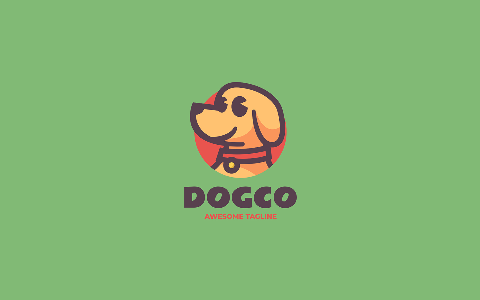 Dog Simple Mascot Logo Template 2