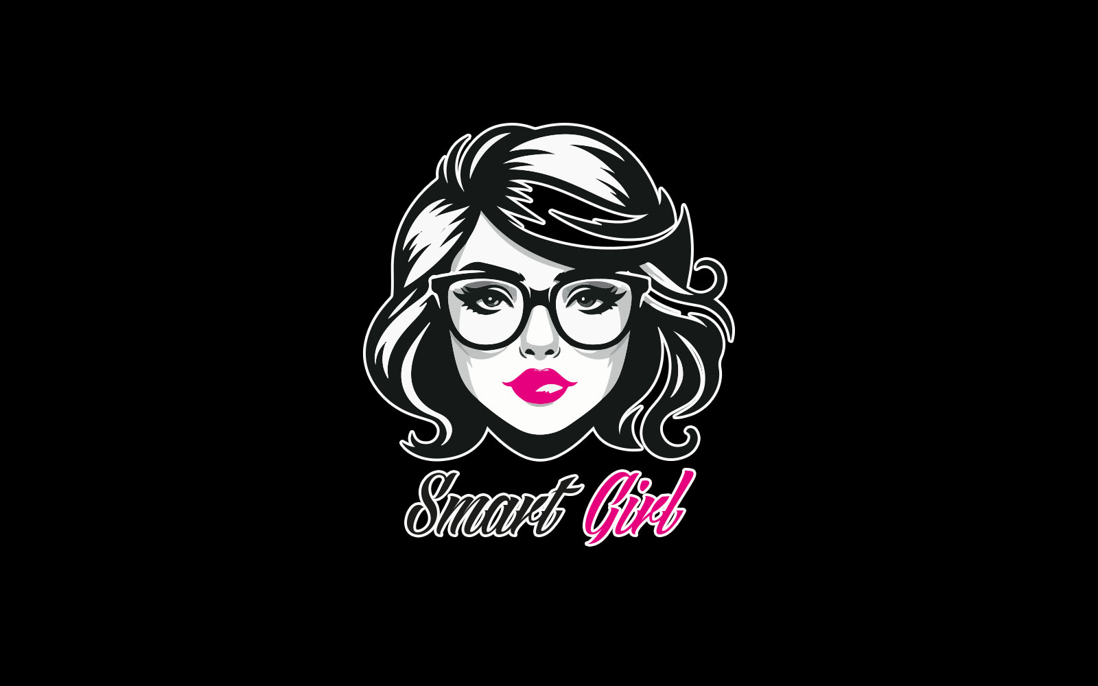 Smart and elegant girl logo template