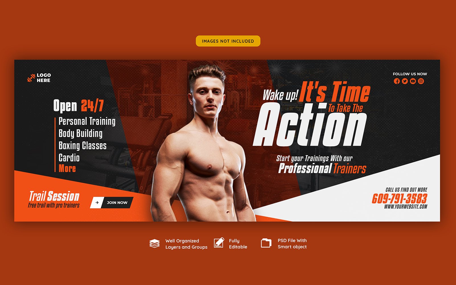 Gym And Fitness Web Banner  Template