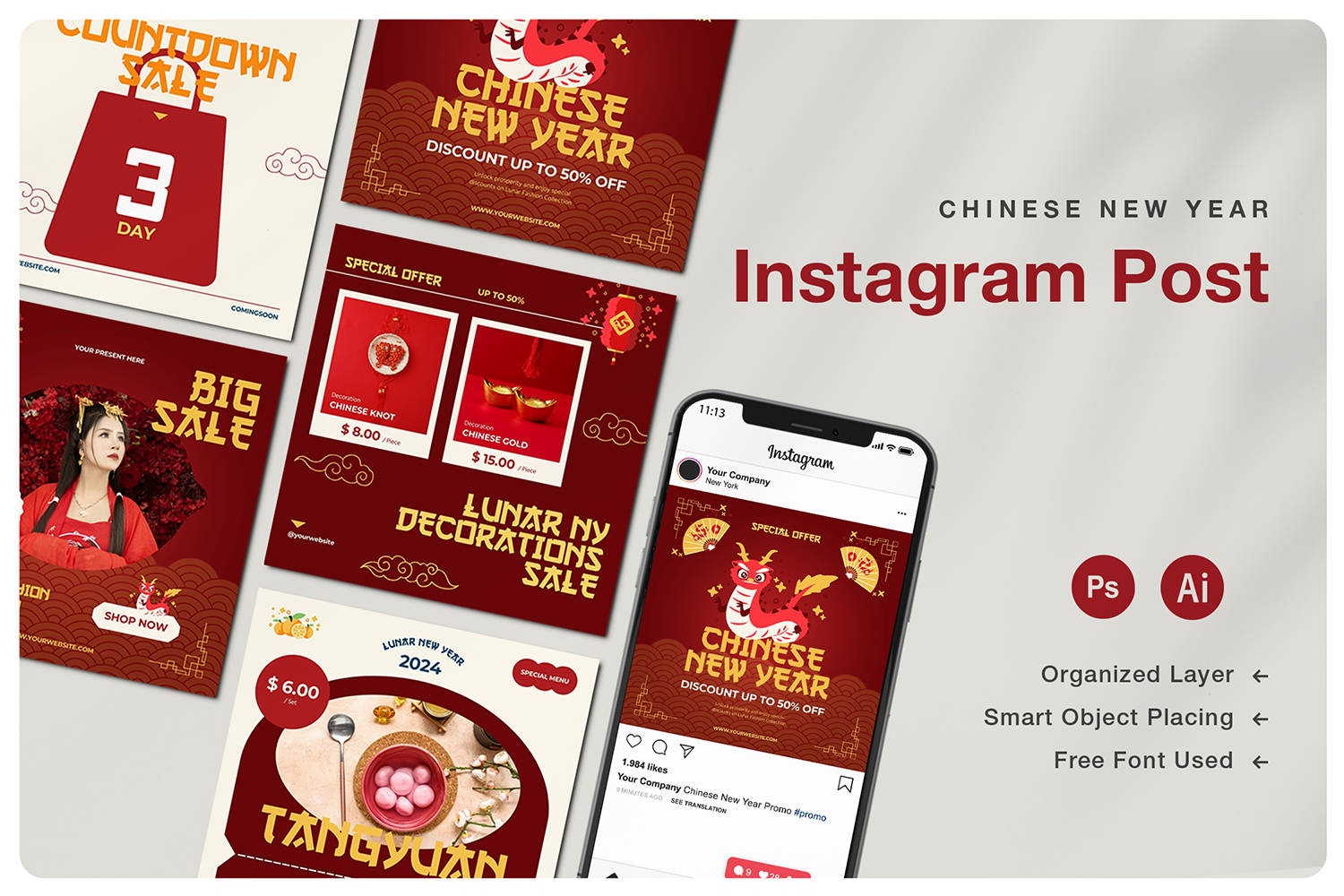 Chinese New Year Marketing Instagram Post