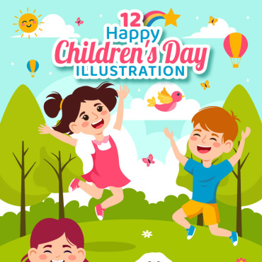 Day Children Illustrations Templates 395477