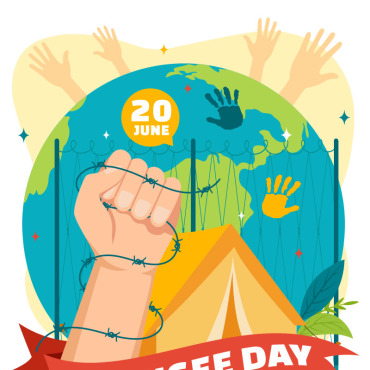 Refugee Day Illustrations Templates 395497