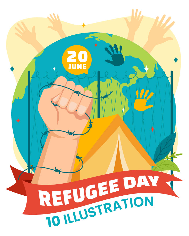 10 World Refugee Day Vector Illustration