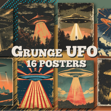 Ufo Posters Illustrations Templates 395508