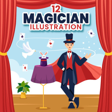 Magician Circus Illustrations Templates 395516