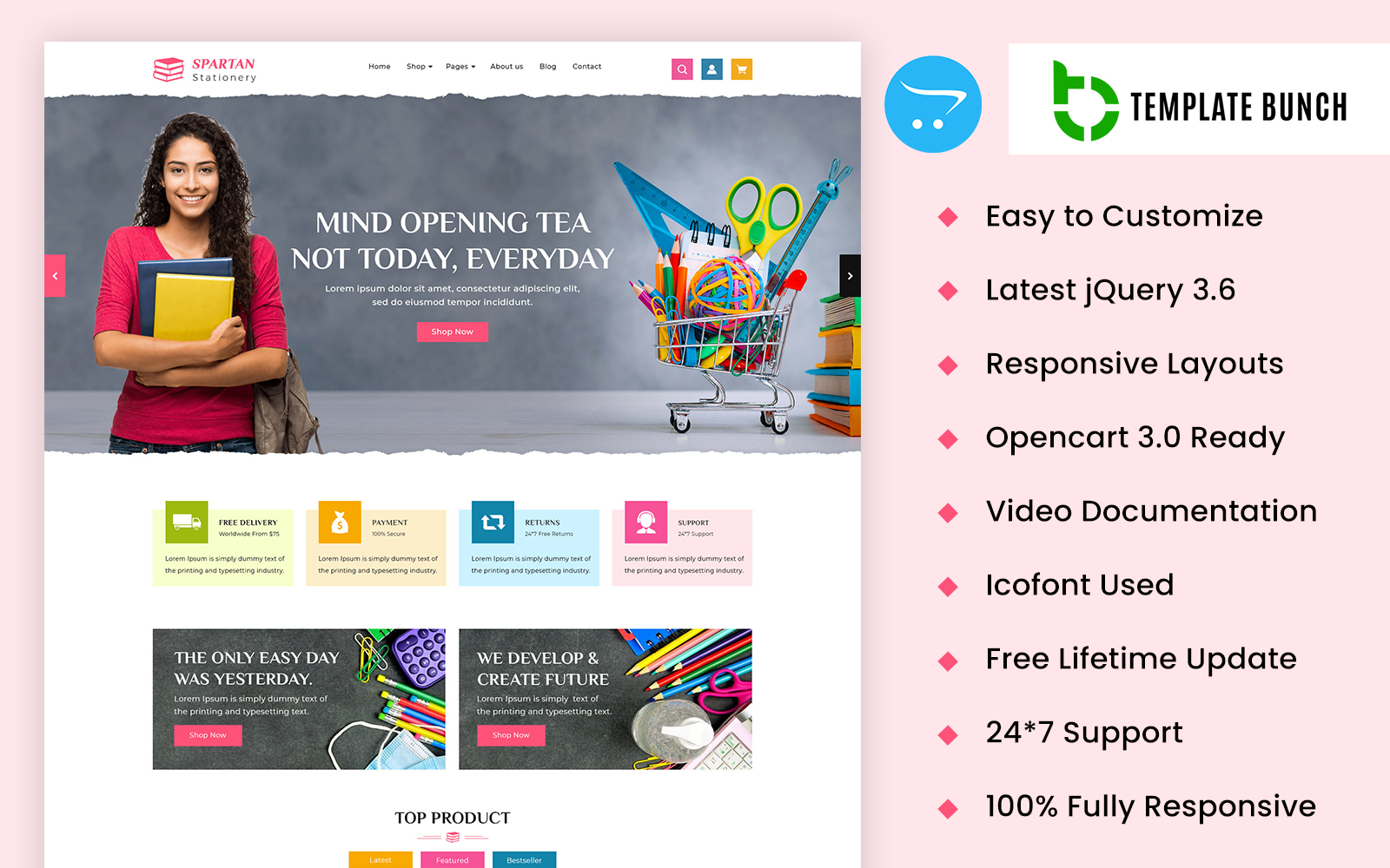 Spartan Stationery - Multipurpose eCommerce Template Opencart Theme