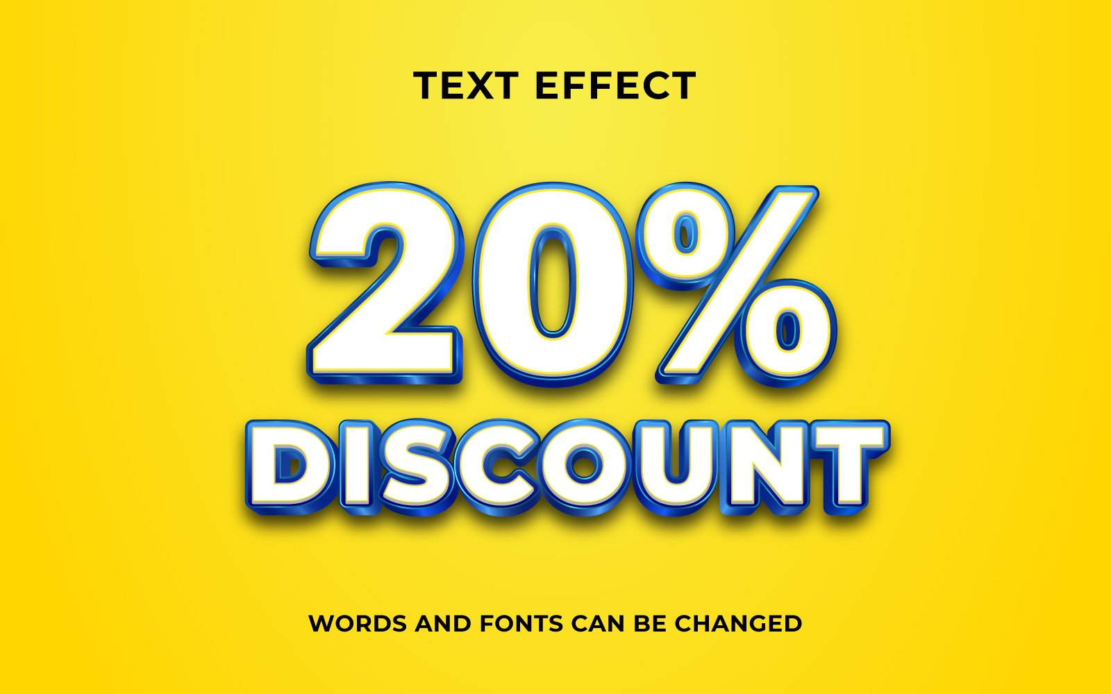 Editable Discount 3D Text Effect