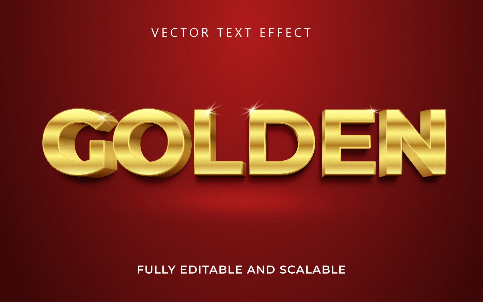 Golden 3D Text Effect Design
