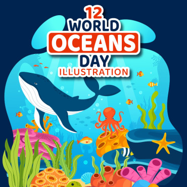 Oceans Day Illustrations Templates 395800