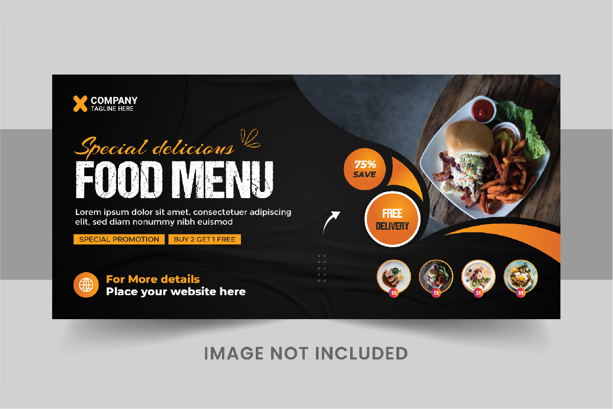 Food Web Banner Template or Food social media cover