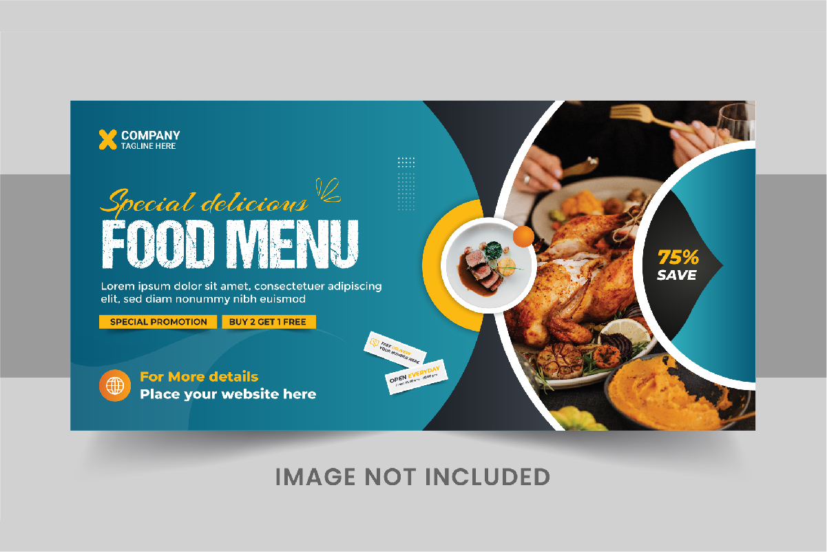 Food Web Banner Template or Food social media cover template