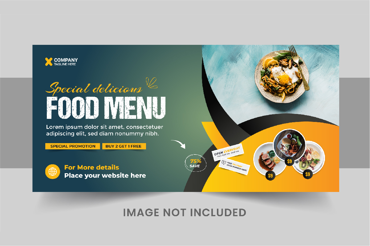 Food Web Banner Template or Food social media cover layout